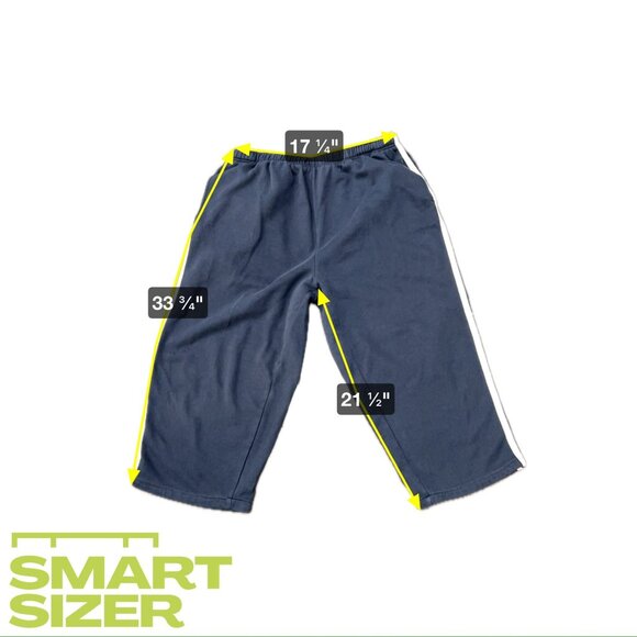 Woman Within Navy Blue Pull-On Fleece Jogger Capri Pants White Side Stripe Sz 1X - Picture 6 of 8